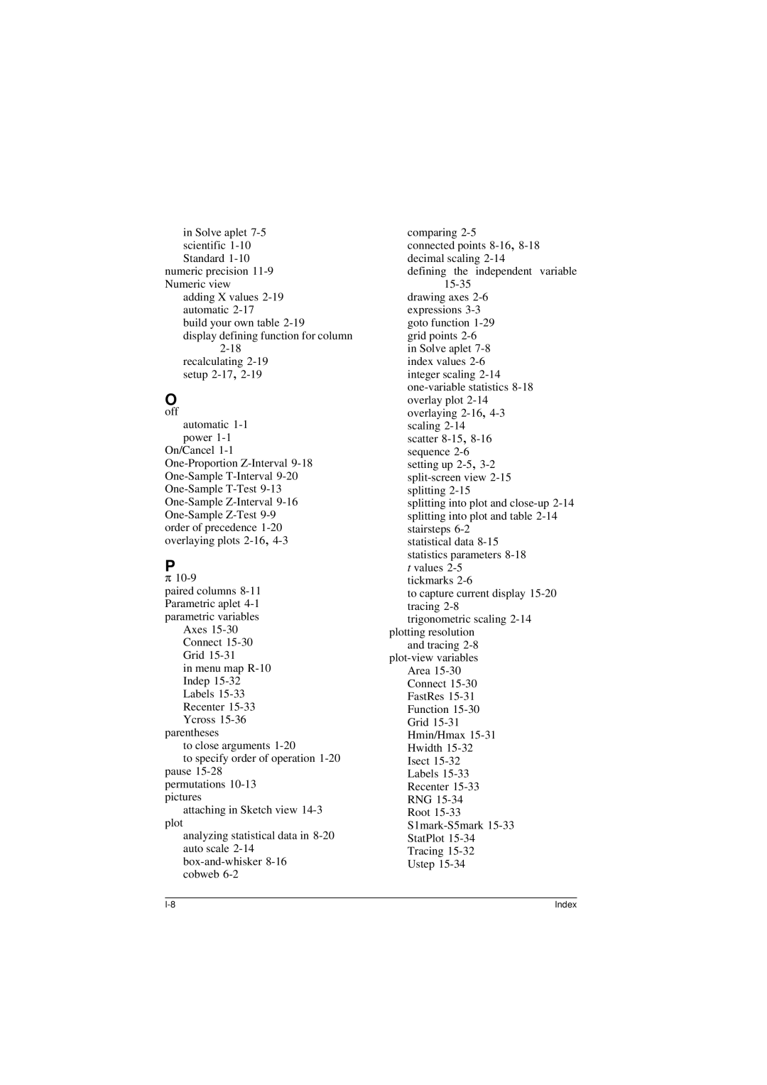 HP 40G manual Index 