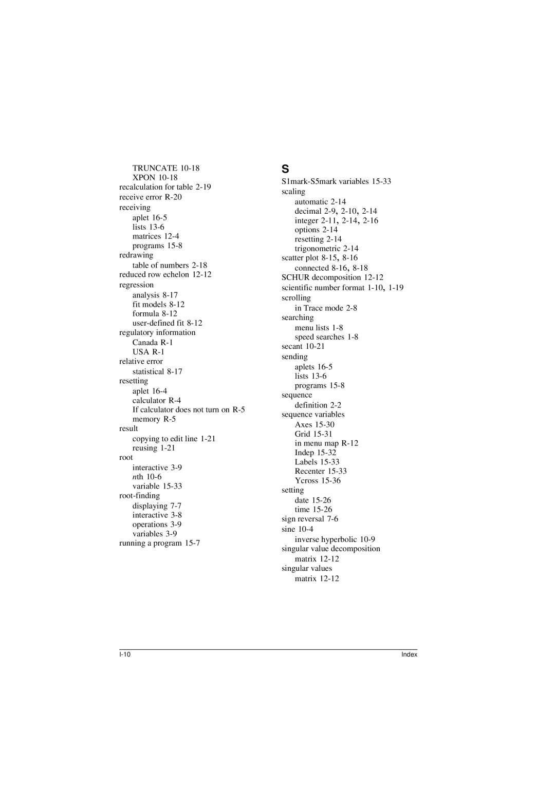 HP 40G manual Index 