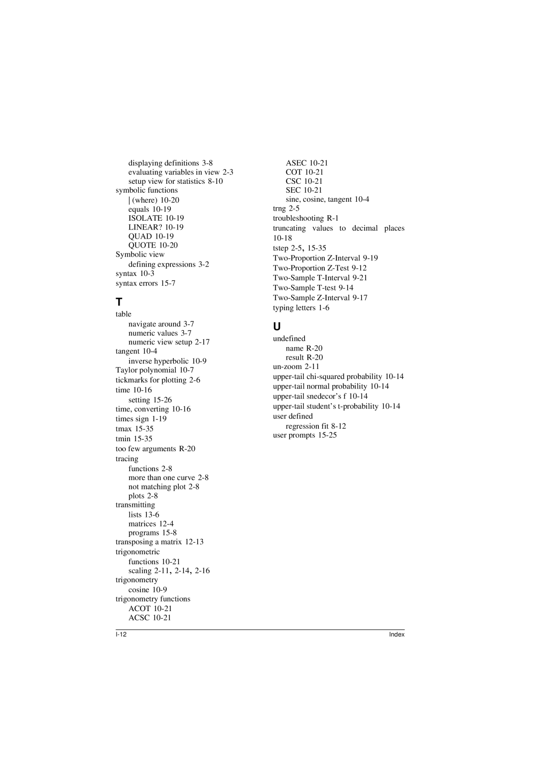 HP 40G manual Index 