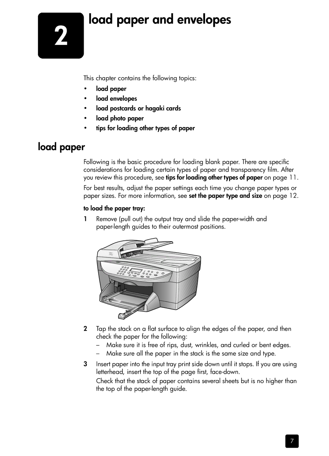 HP 410 Copier manual Load paper and envelopes 