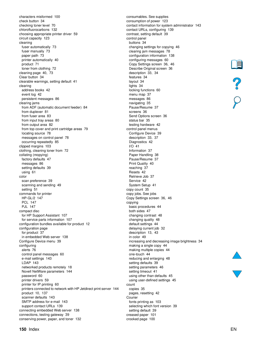 HP 4100 mfp manual Index 