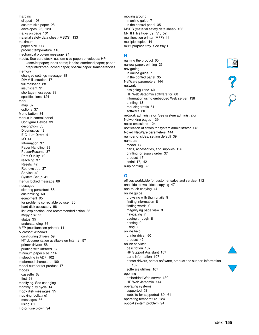 HP 4100 mfp manual Index 