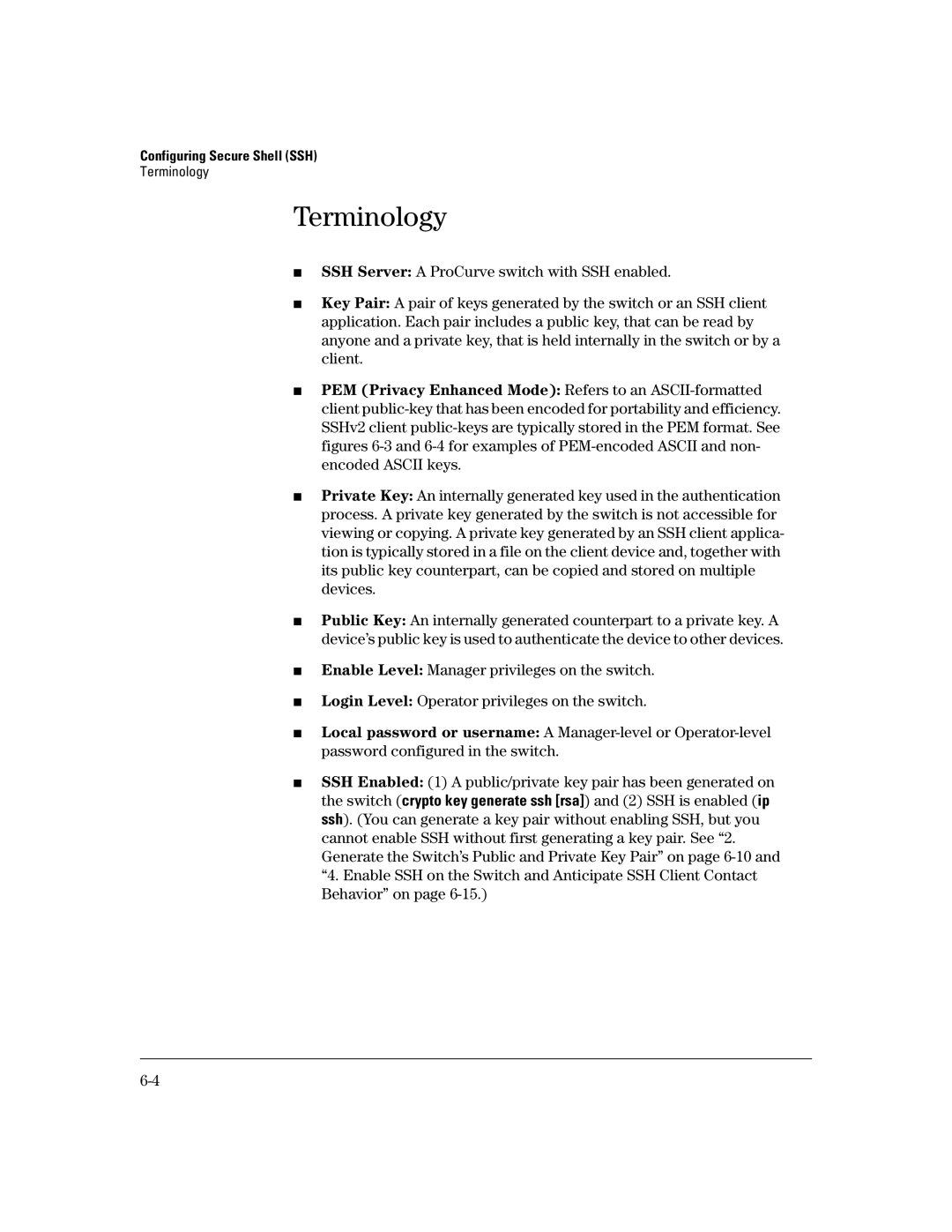 HP 6108, 4100gl, 2650 (J4899A/B), 2626 (J4900A/B), 2600-PWR manual Terminology 