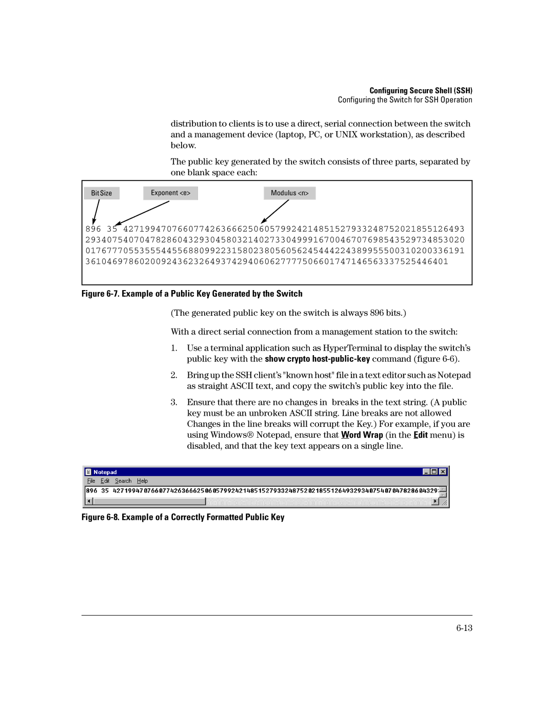 HP 2650 (J4899A/B), 4100gl, 2626 (J4900A/B), 2600-PWR, 6108 manual Example of a Public Key Generated by the Switch 