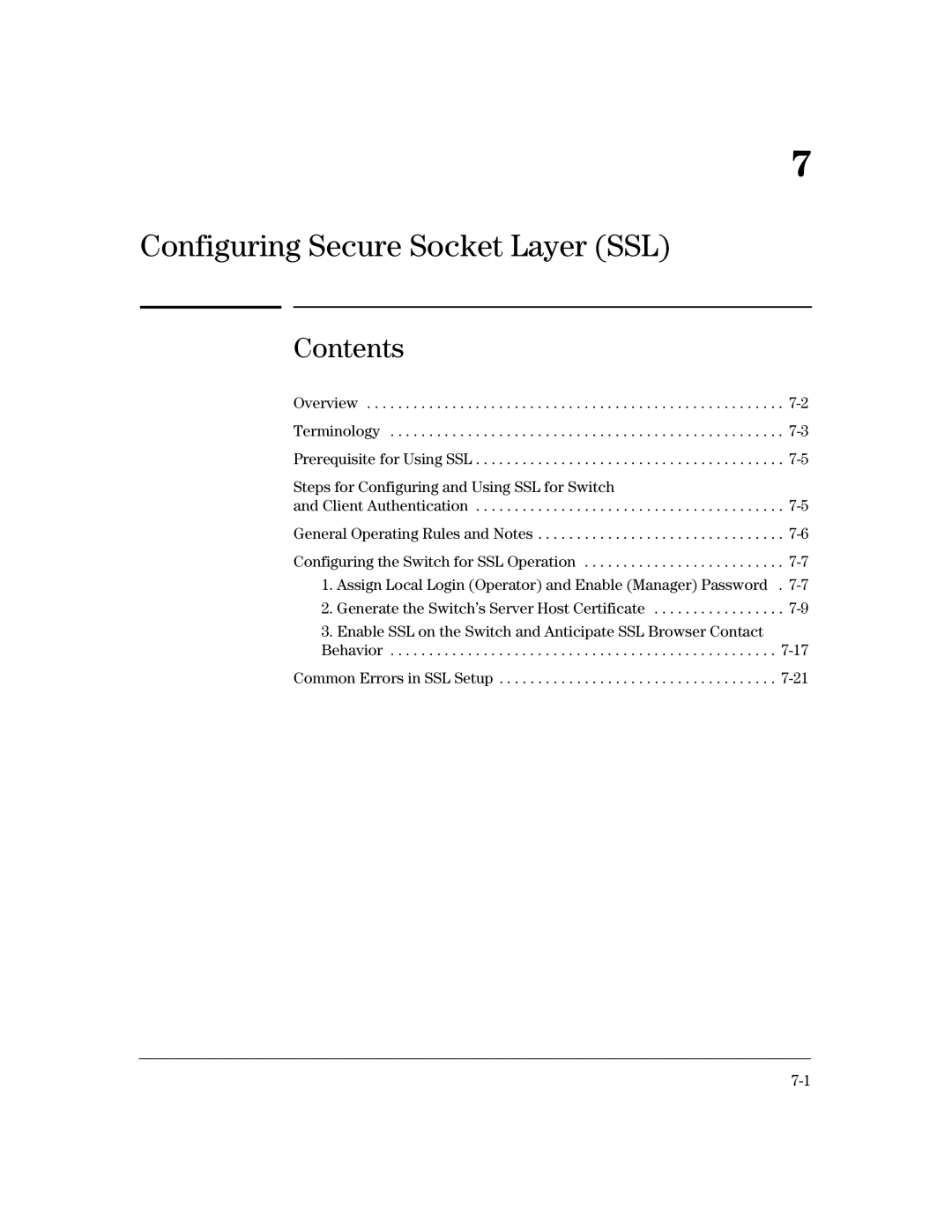 HP 4100gl, 2650 (J4899A/B), 2600-PWR Configuring Secure Socket Layer SSL, Steps for Configuring and Using SSL for Switch 