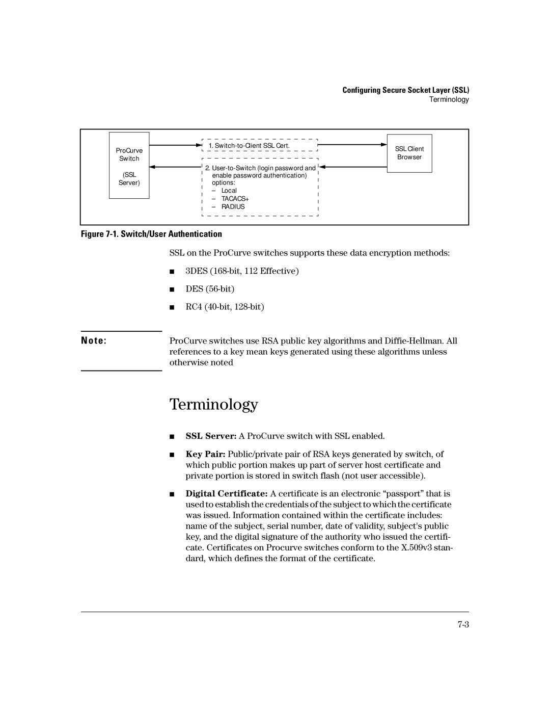 HP 2650 (J4899A/B), 4100gl, 2626 (J4900A/B), 2600-PWR, 6108 3DES 168-bit, 112 Effective, RC4 40-bit, 128-bit, Otherwise noted 