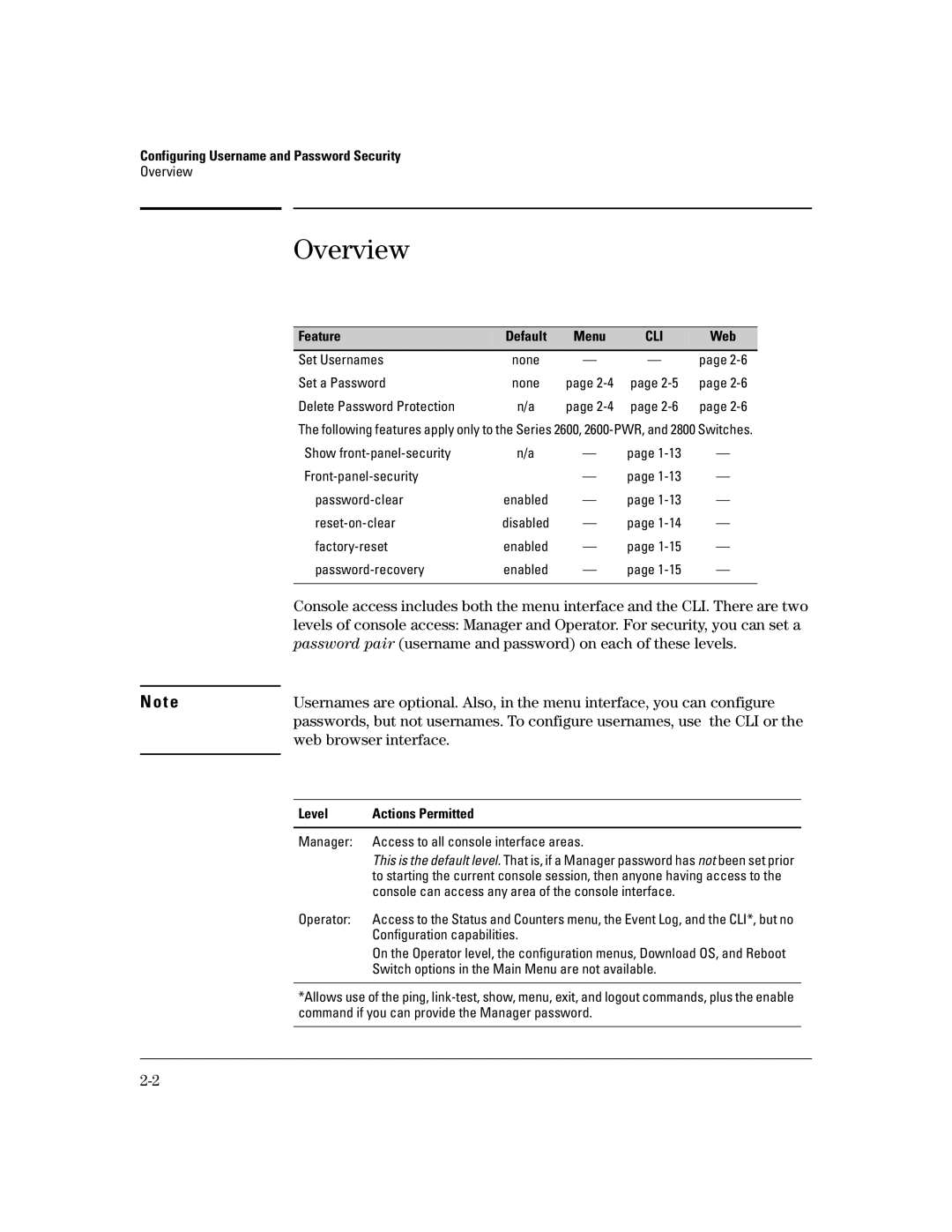 HP 6108, 4100gl, 2650 (J4899A/B), 2626 (J4900A/B), 2600-PWR manual Overview, Web browser interface 