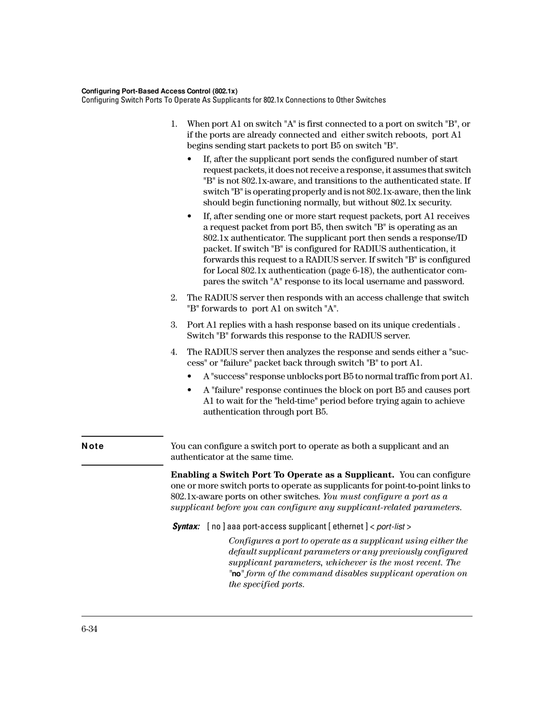 HP 4100gl manual Authenticator at the same time, Specified ports 