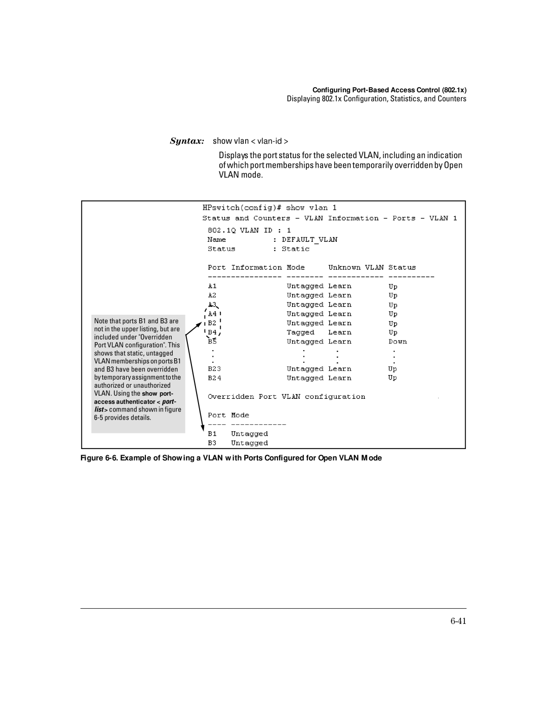 HP 4100gl manual Configuring Port-Based Access Control 