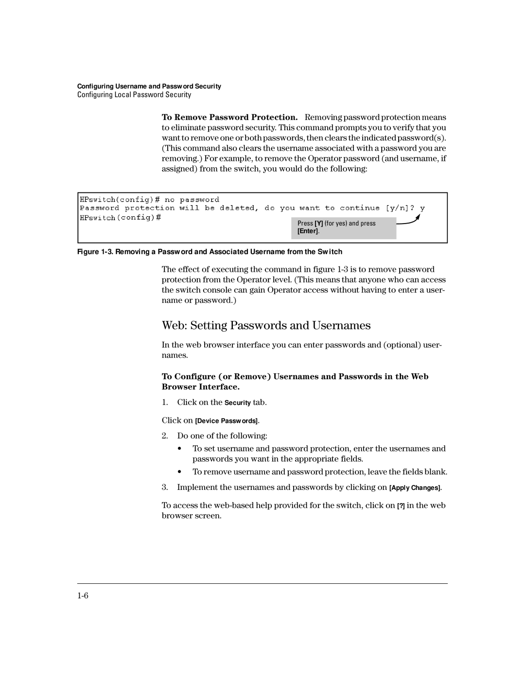 HP 4100gl manual Web Setting Passwords and Usernames, Click on the Security tab, Enter, Click on Device Passwords 