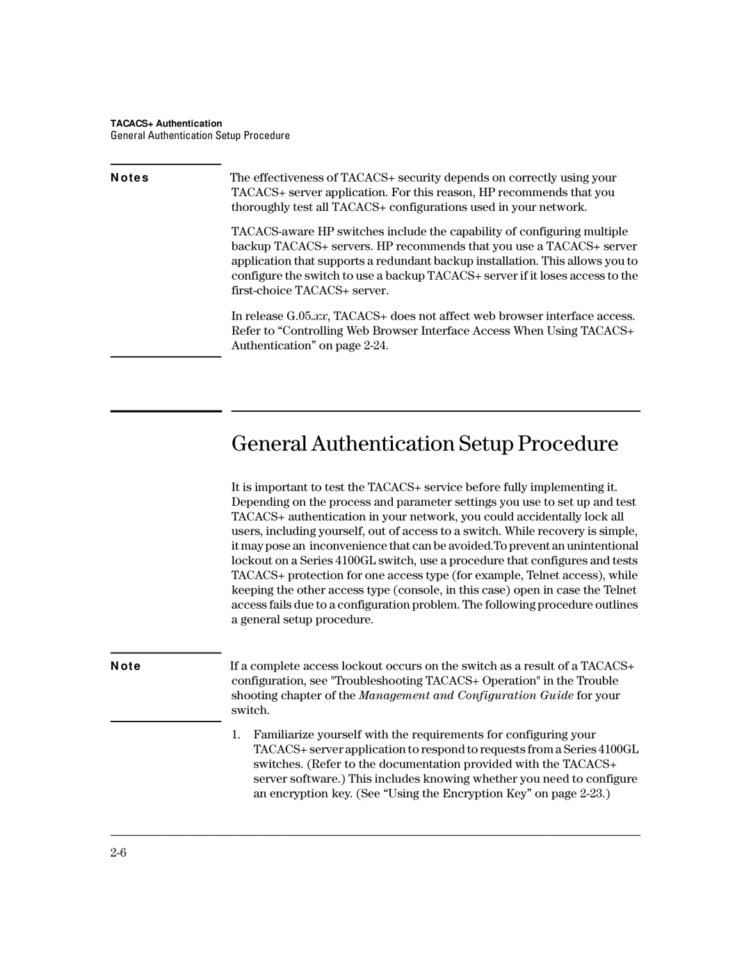 HP 4100gl manual General Authentication Setup Procedure 