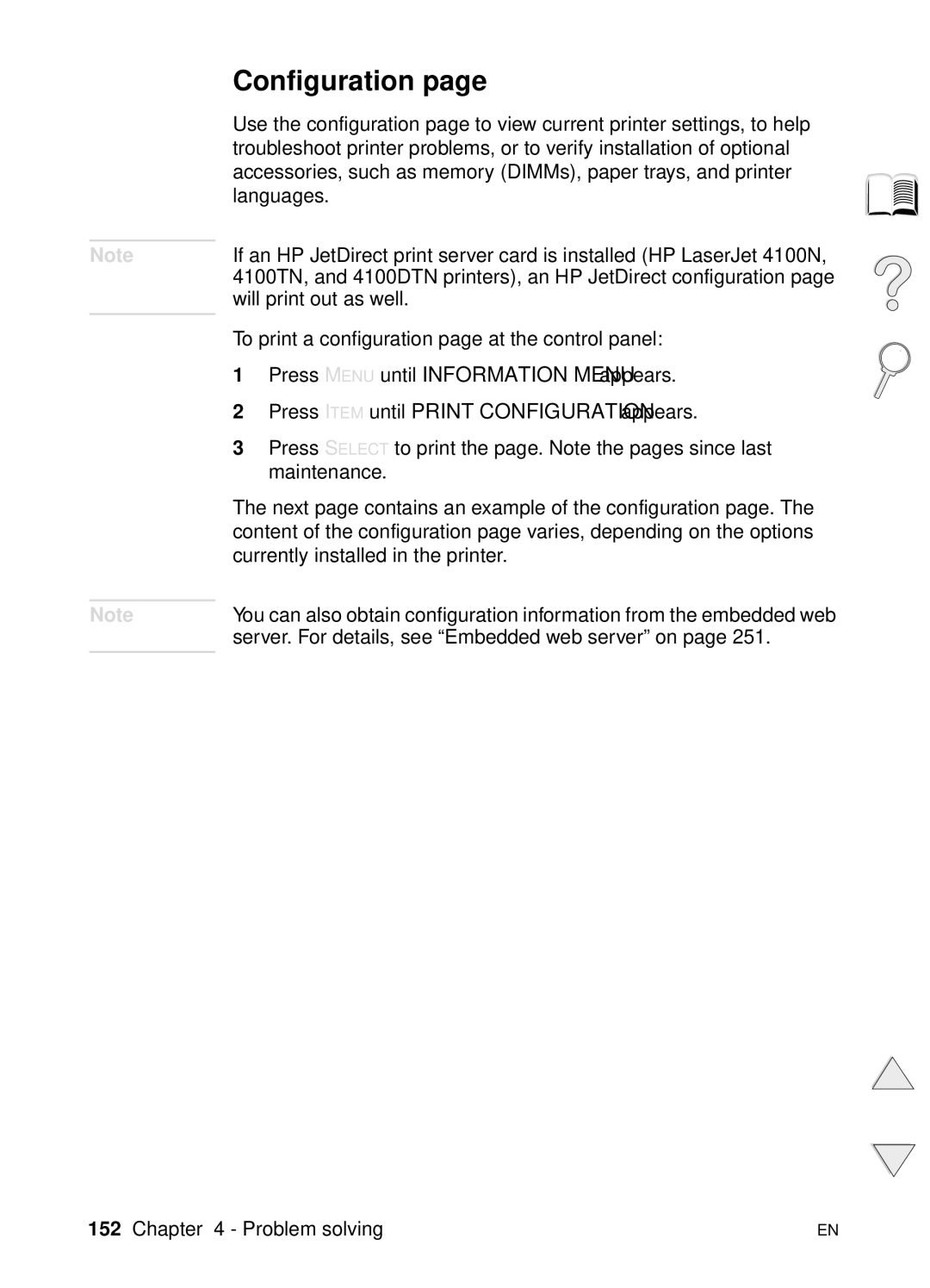 HP 4100TN, 4100N manual Configuration 