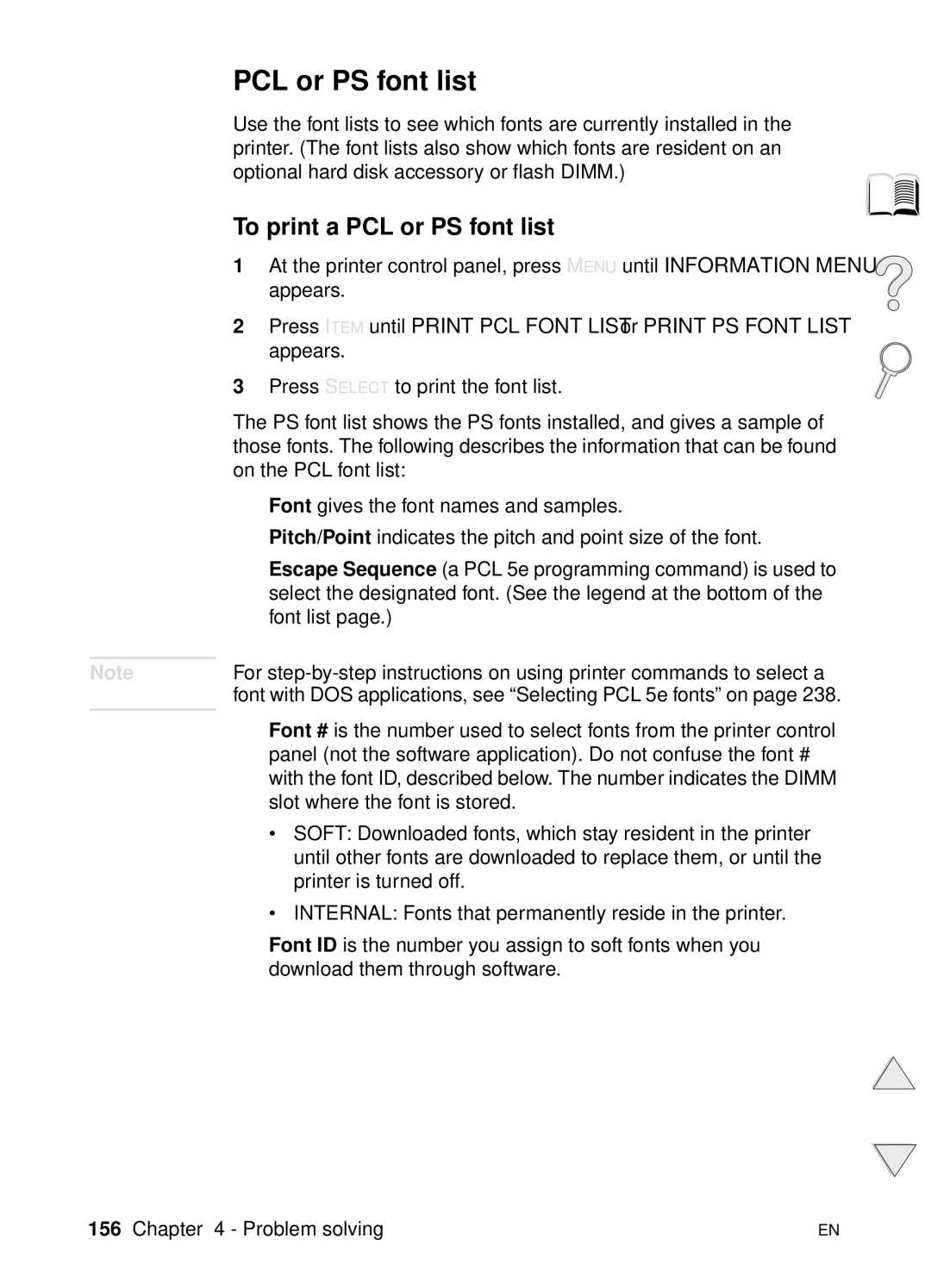 HP 4100TN, 4100N manual To print a PCL or PS font list 