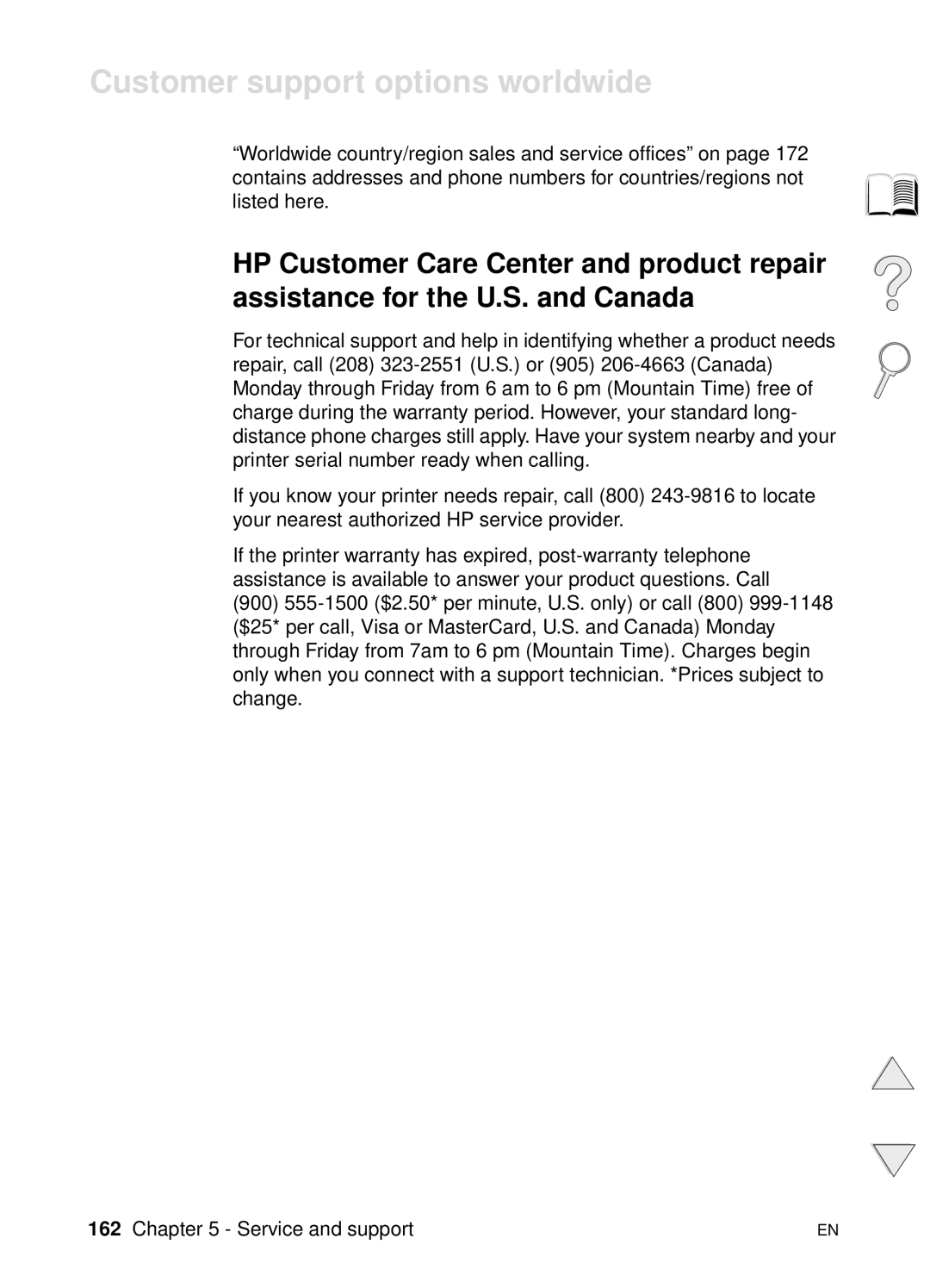 HP 4100TN, 4100N manual Customer support options worldwide 