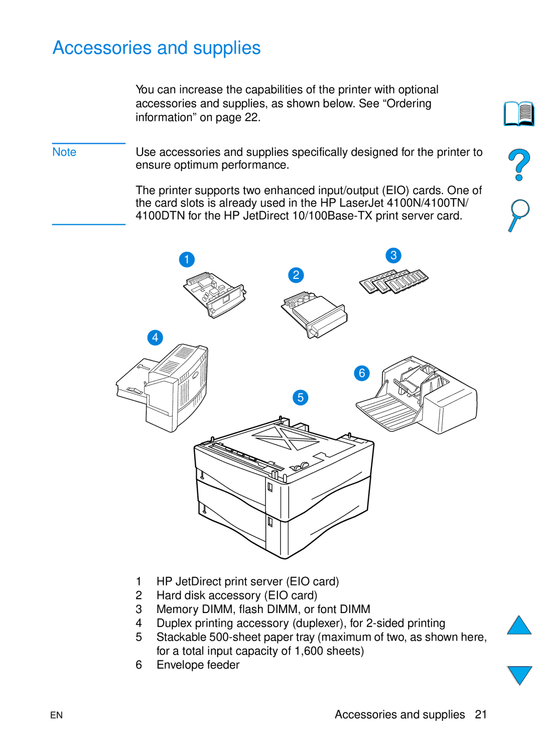 HP 4100N, 4100TN manual Accessories and supplies 