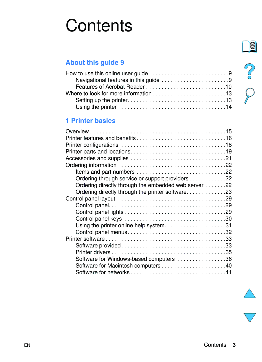 HP 4100N, 4100TN manual Contents 