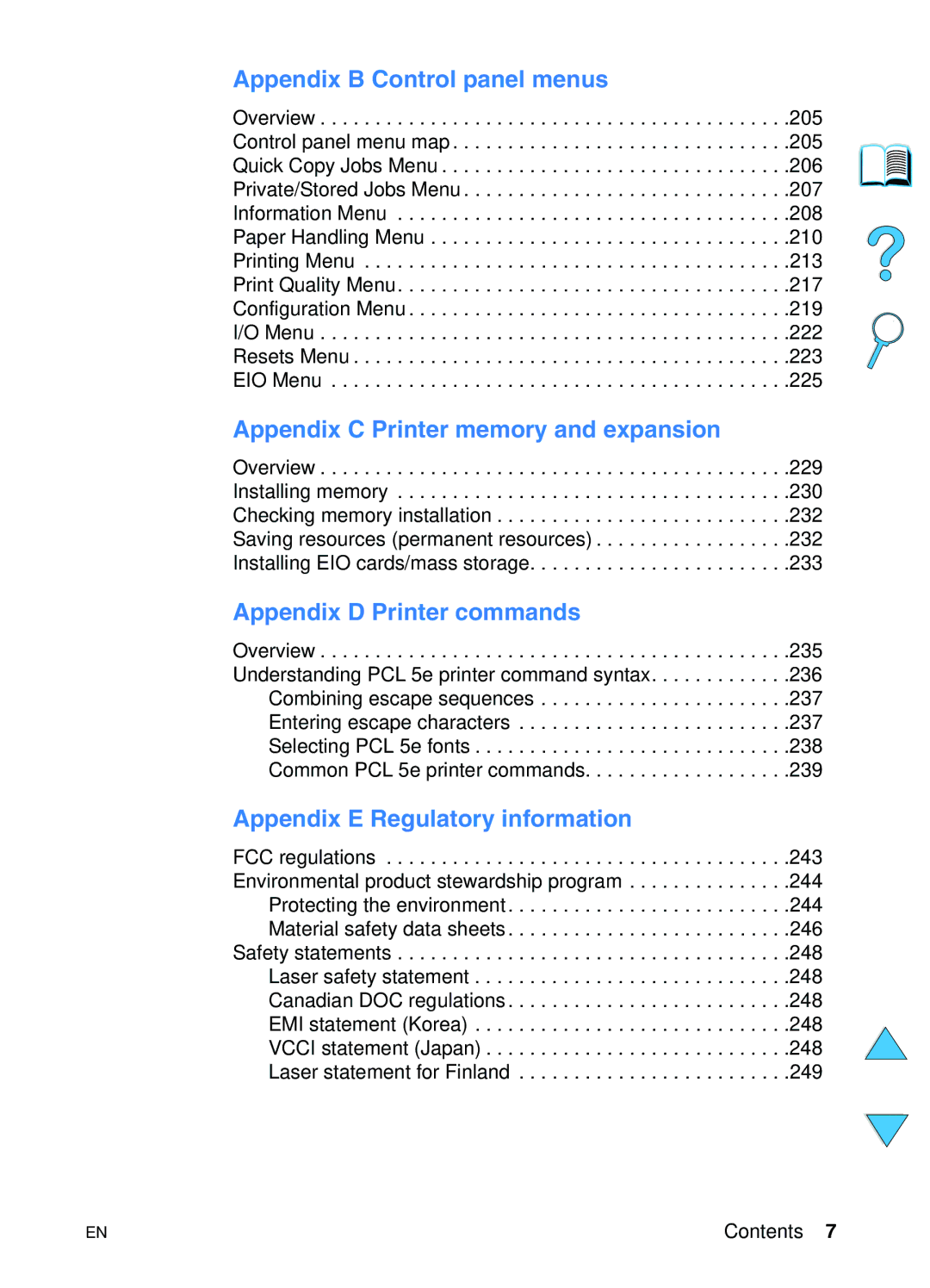 HP 4100N, 4100TN manual Appendix B Control panel menus 