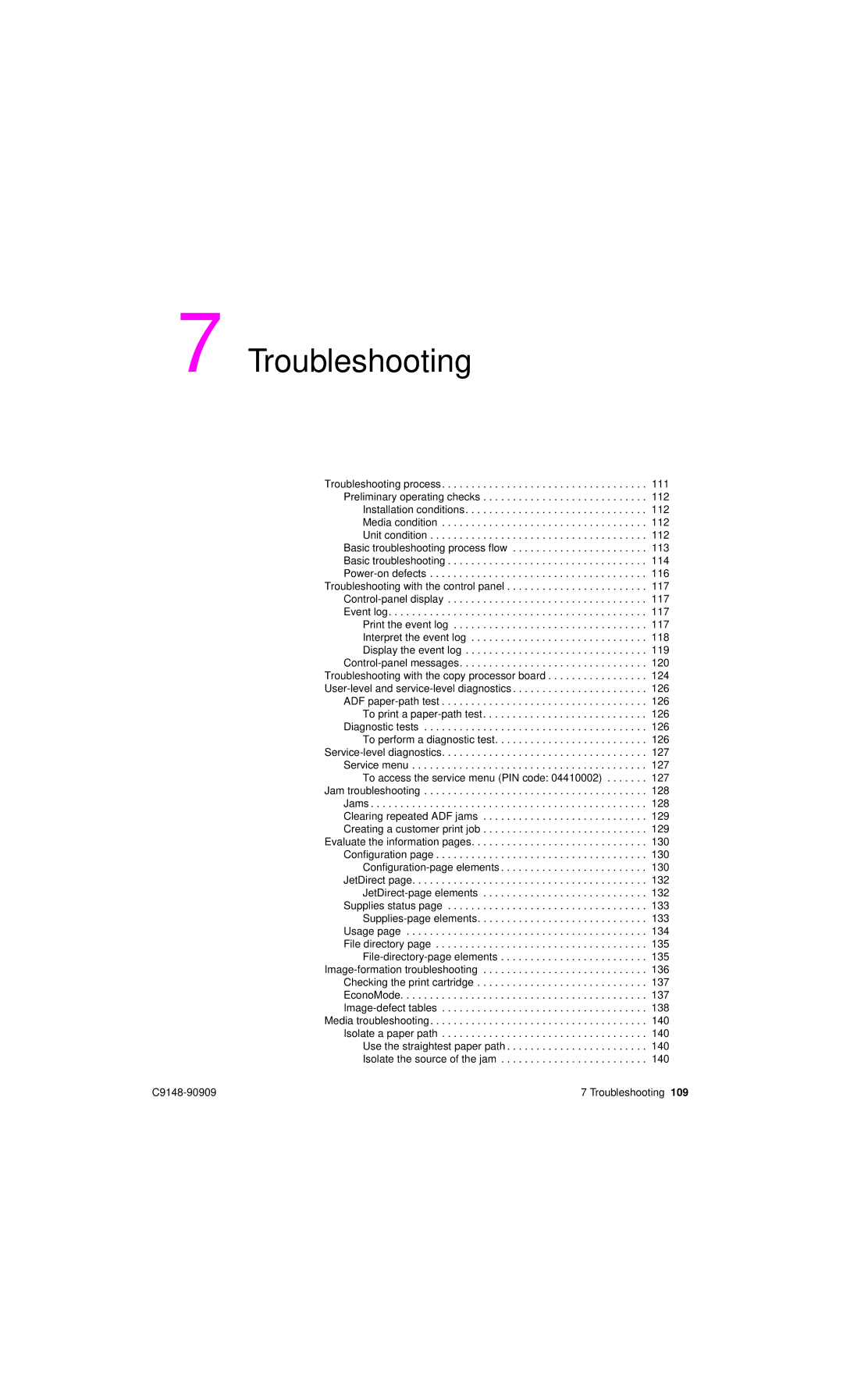 HP 4101mfp manual Troubleshooting 