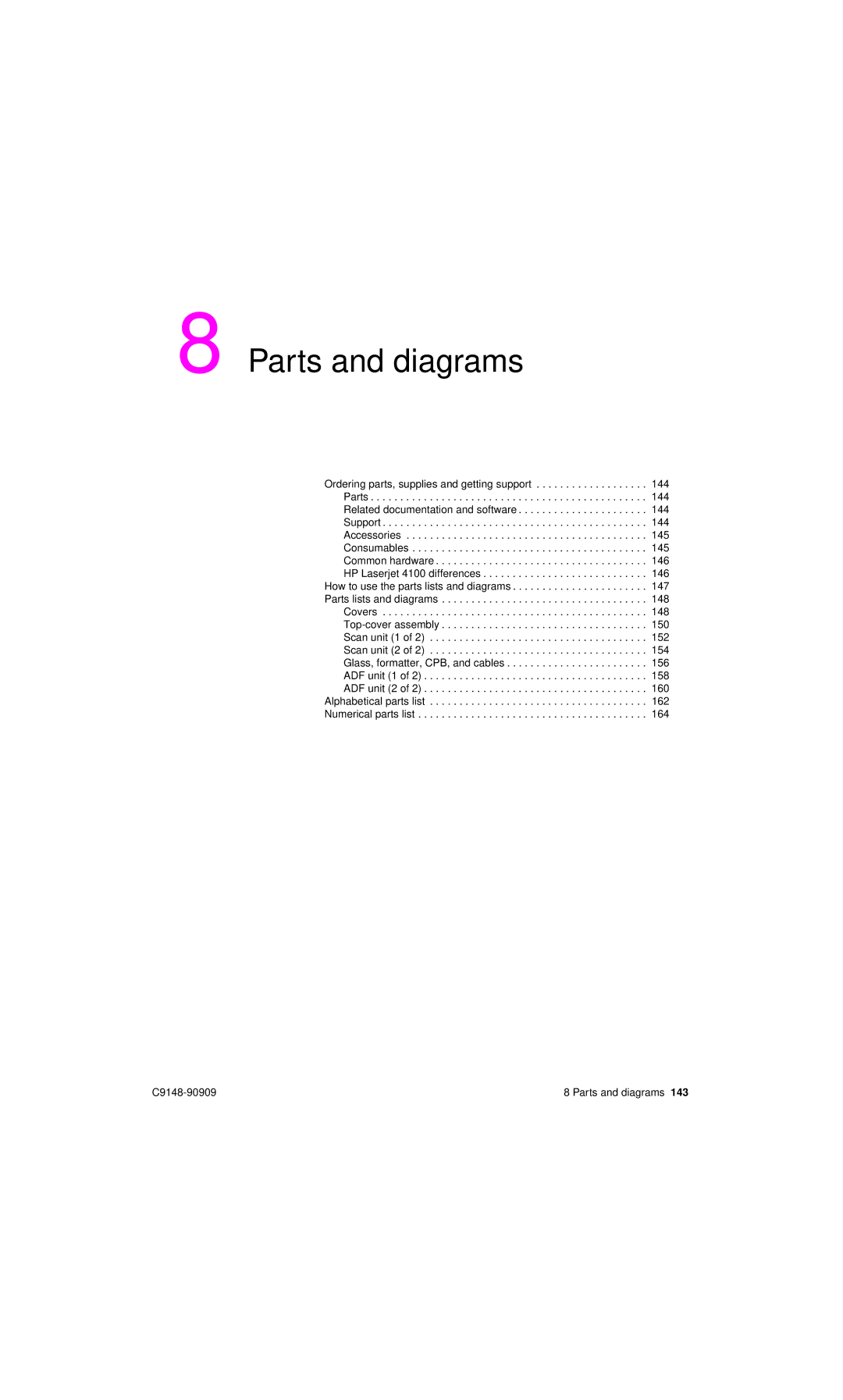 HP 4101mfp manual Parts and diagrams 