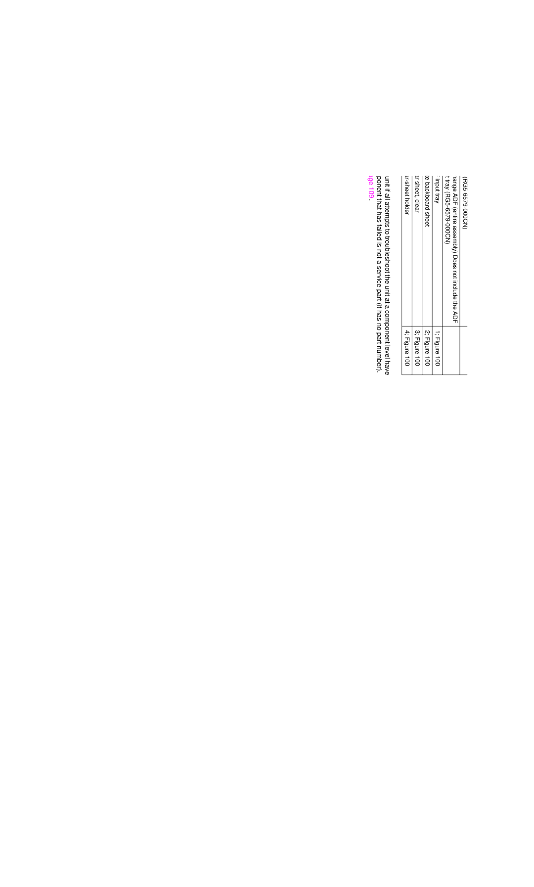 HP 4101mfp manual ADF unit 1 Part Number Description Reference 