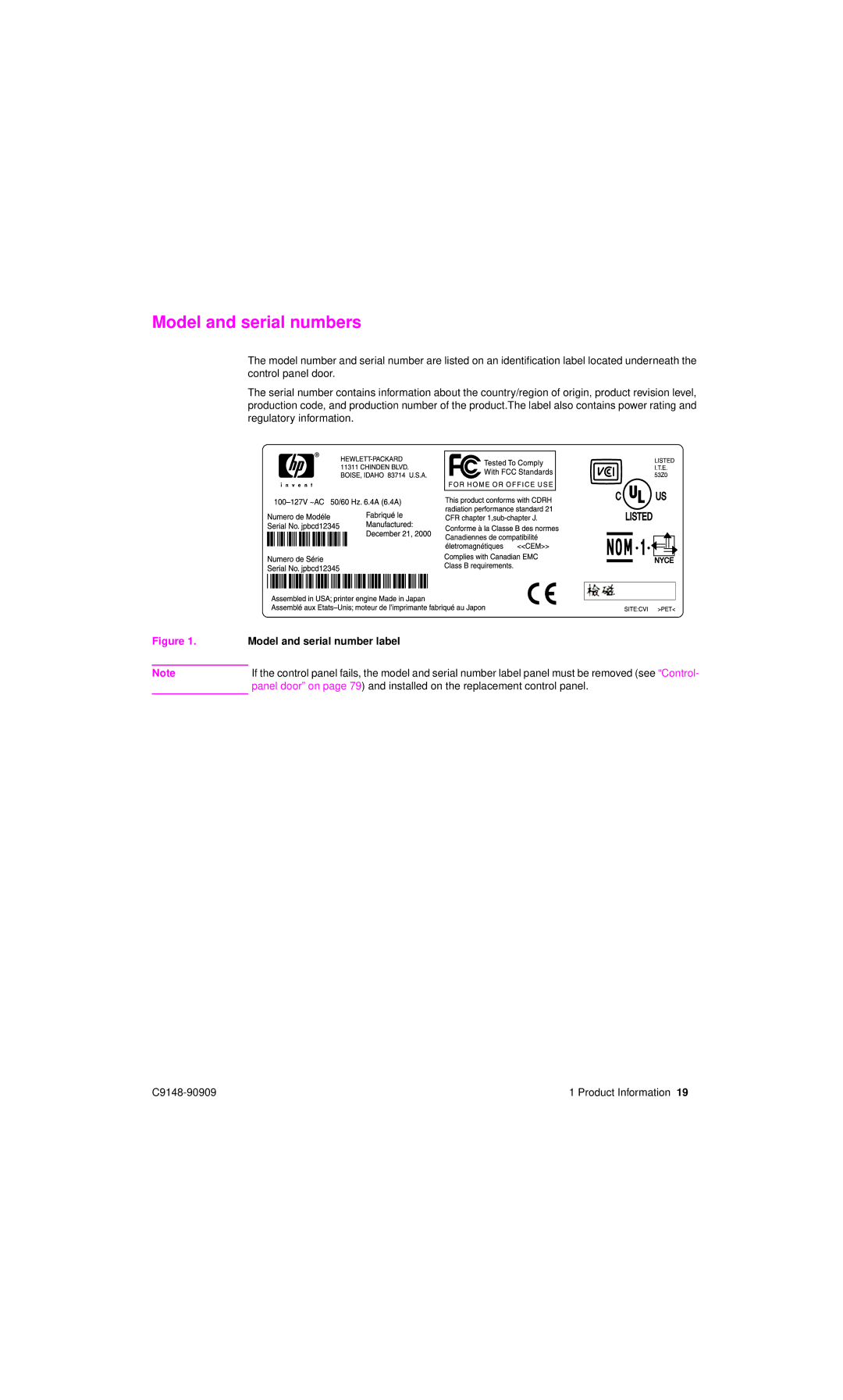 HP 4101mfp manual Model and serial numbers 