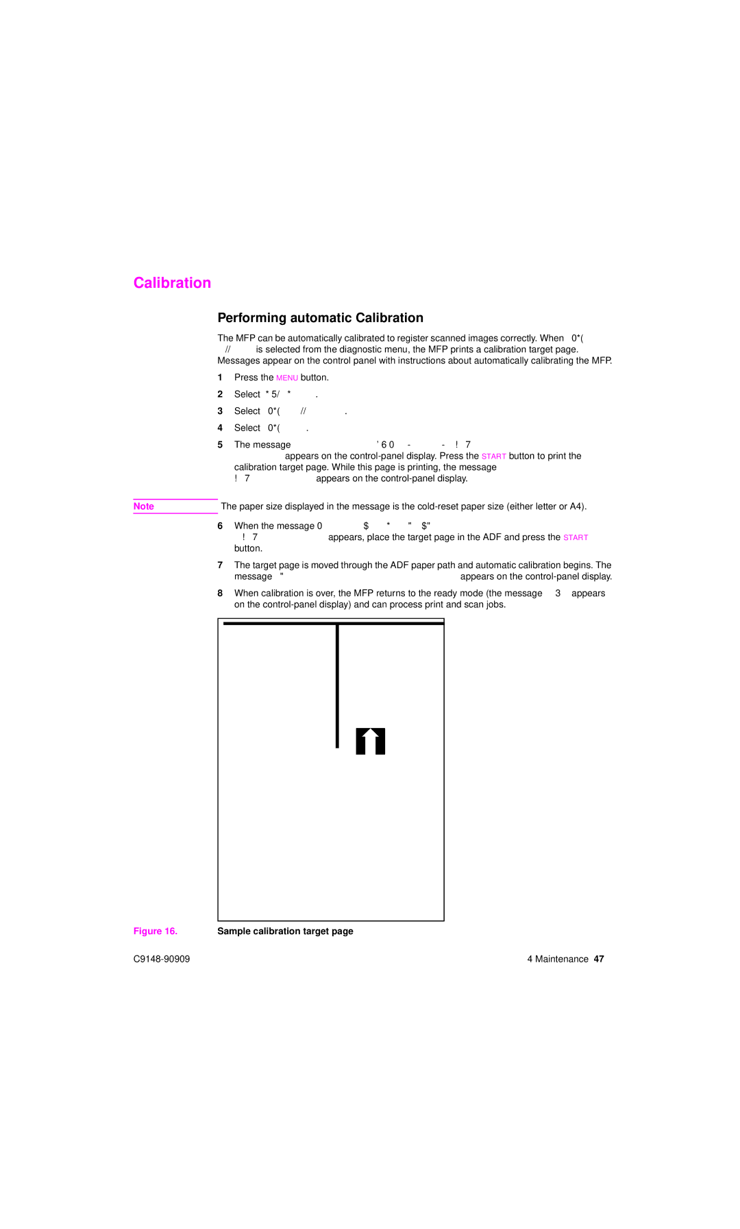 HP 4101mfp manual Performing automatic Calibration 