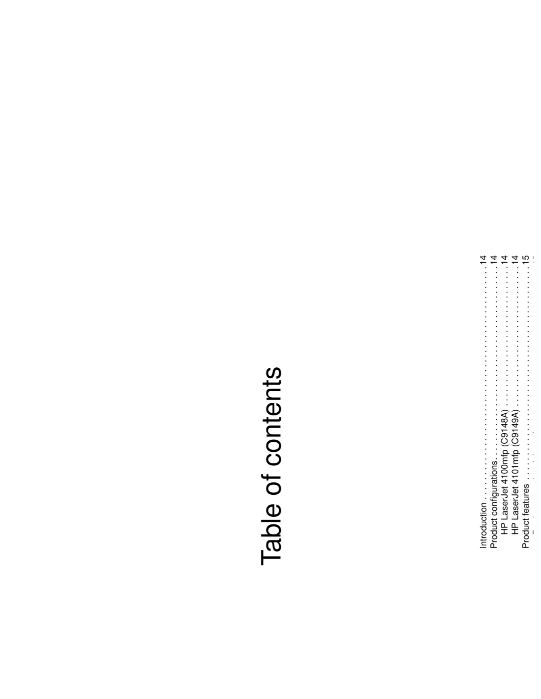 HP 4101mfp manual Table of contents 