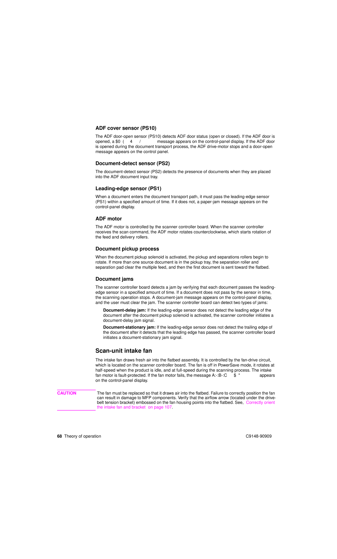 HP 4101mfp manual Scan-unit intake fan 