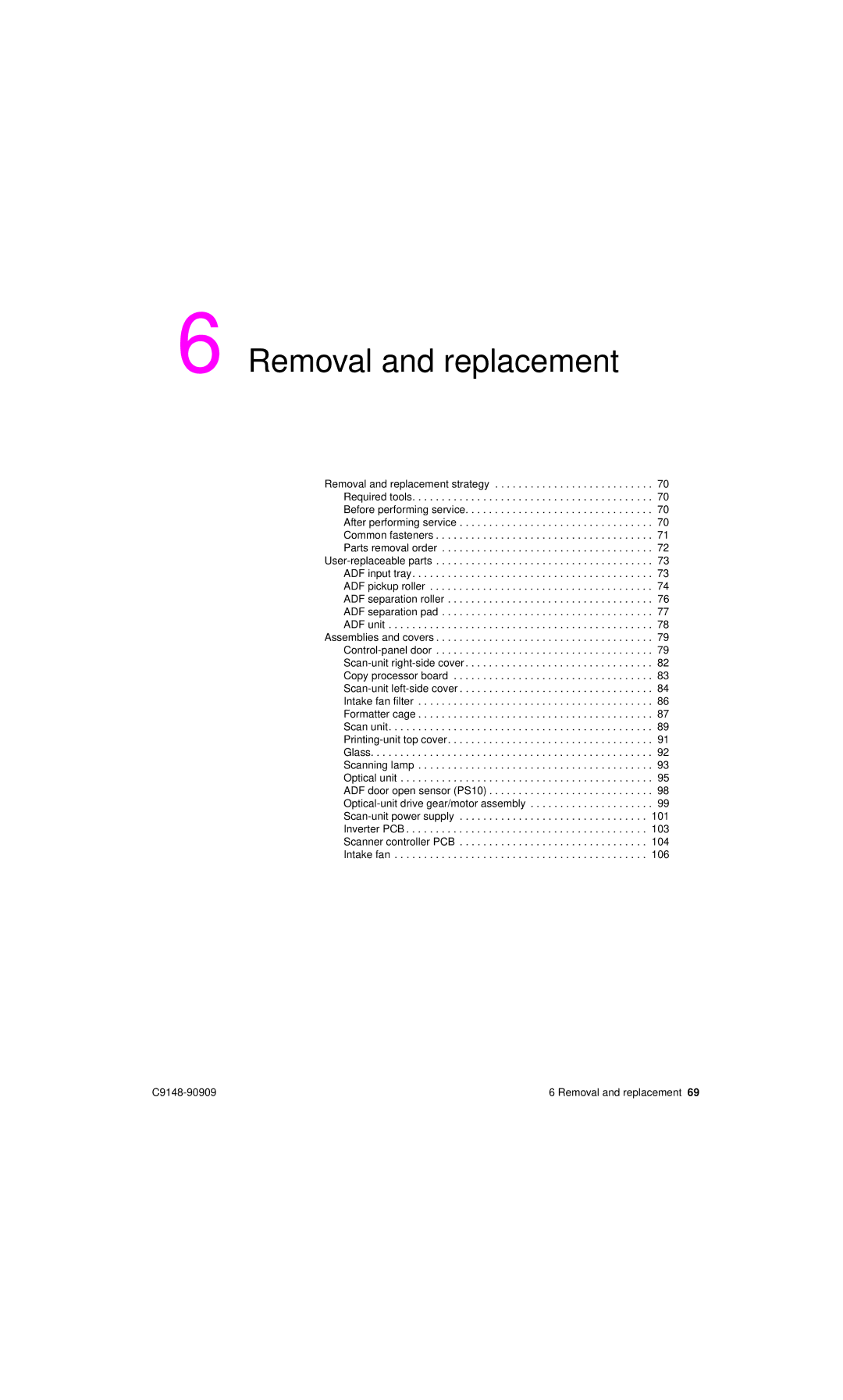 HP 4101mfp manual Removal and replacement 