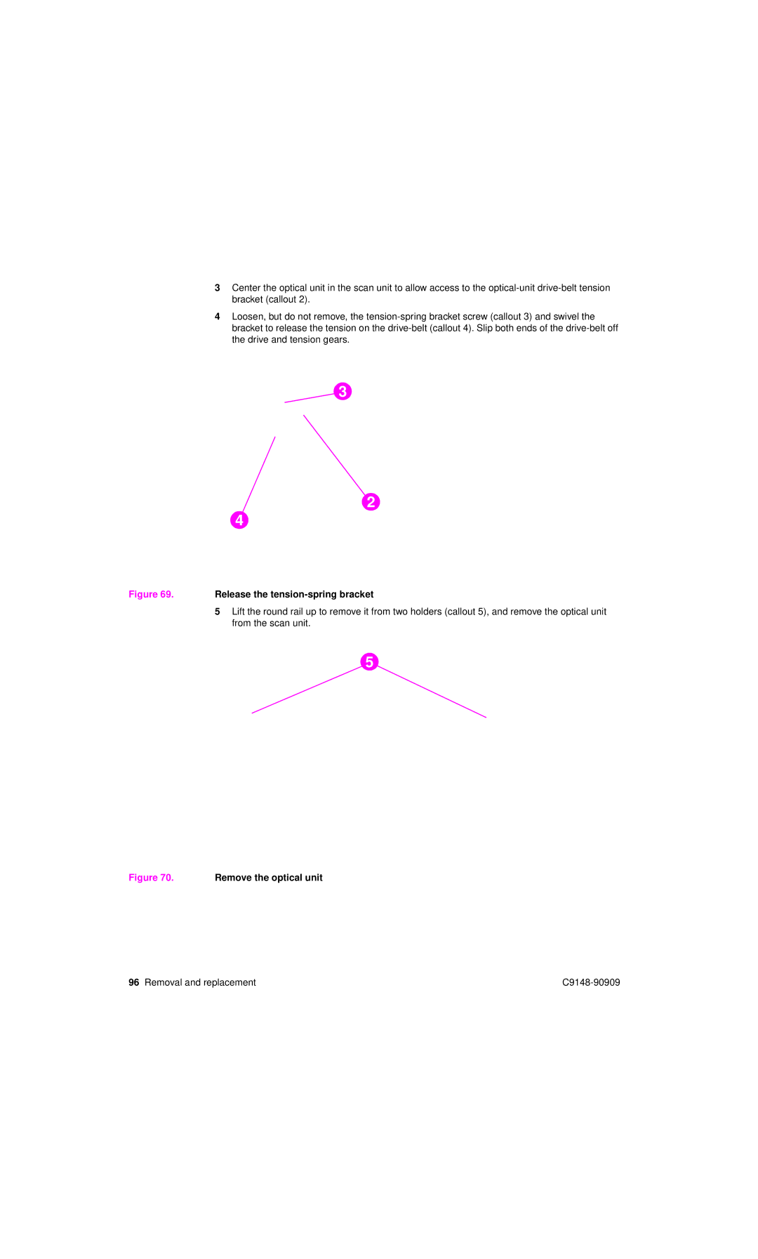 HP 4101mfp manual Release the tension-spring bracket 