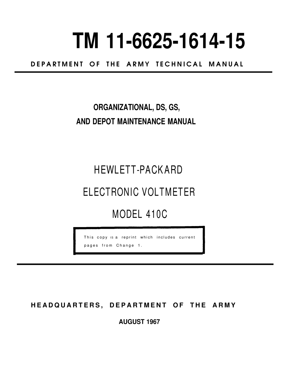 HP manual HEWLETT-PACKARD Electronic Voltmeter Model 410C 