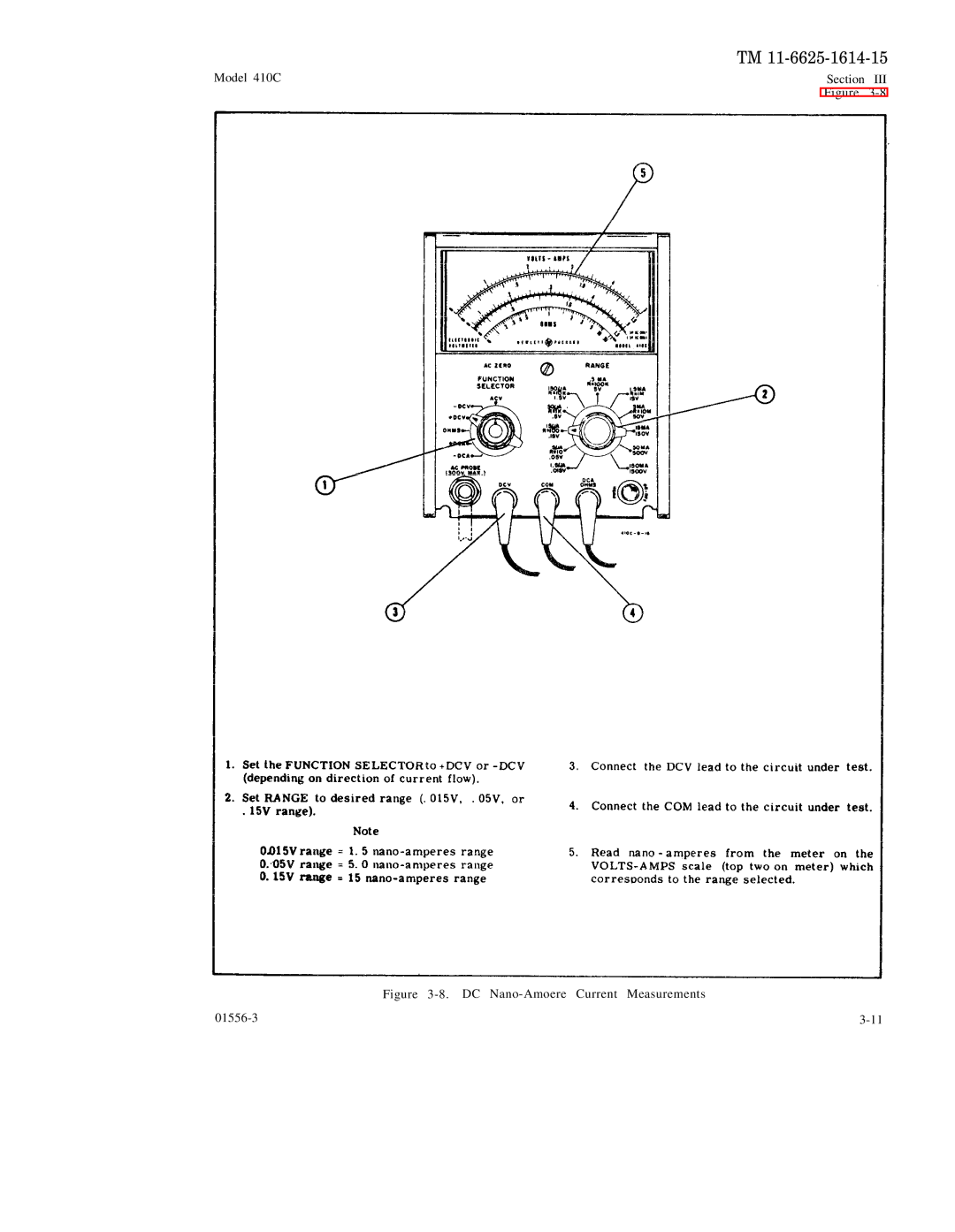 HP 410C manual DC Nano-Amoere Current Measurements 