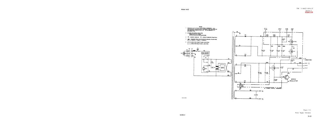 HP 410C manual Section Power Supply Schematic 