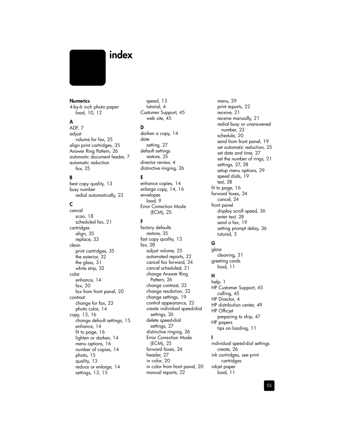 HP 4110v, 4110xi manual Index, Numerics 