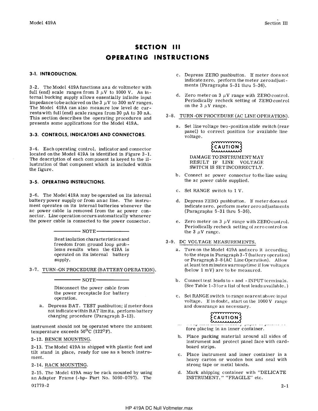 HP manual HP 419A DC Null Voltmeter.max 