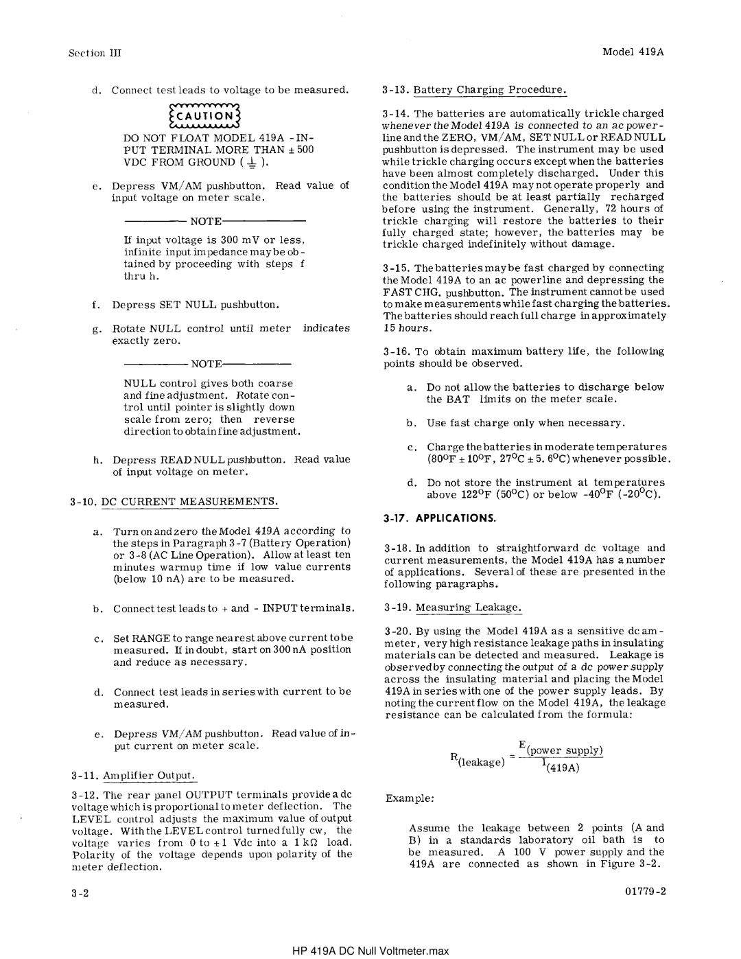 HP manual HP 419A DC Null Voltmeter.max 