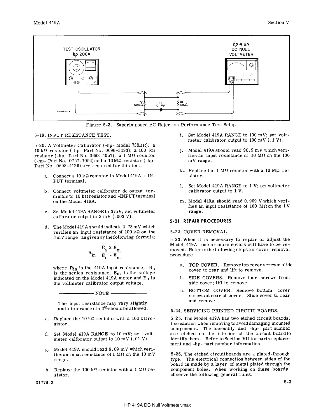 HP manual HP 419A DC Null Voltmeter.max 