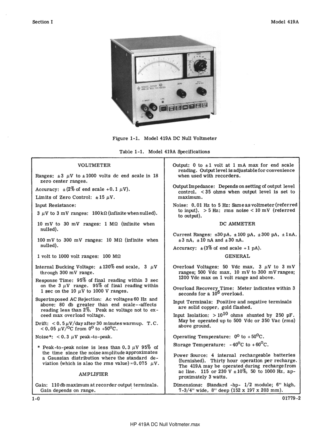 HP manual HP 419A DC Null Voltmeter.max 