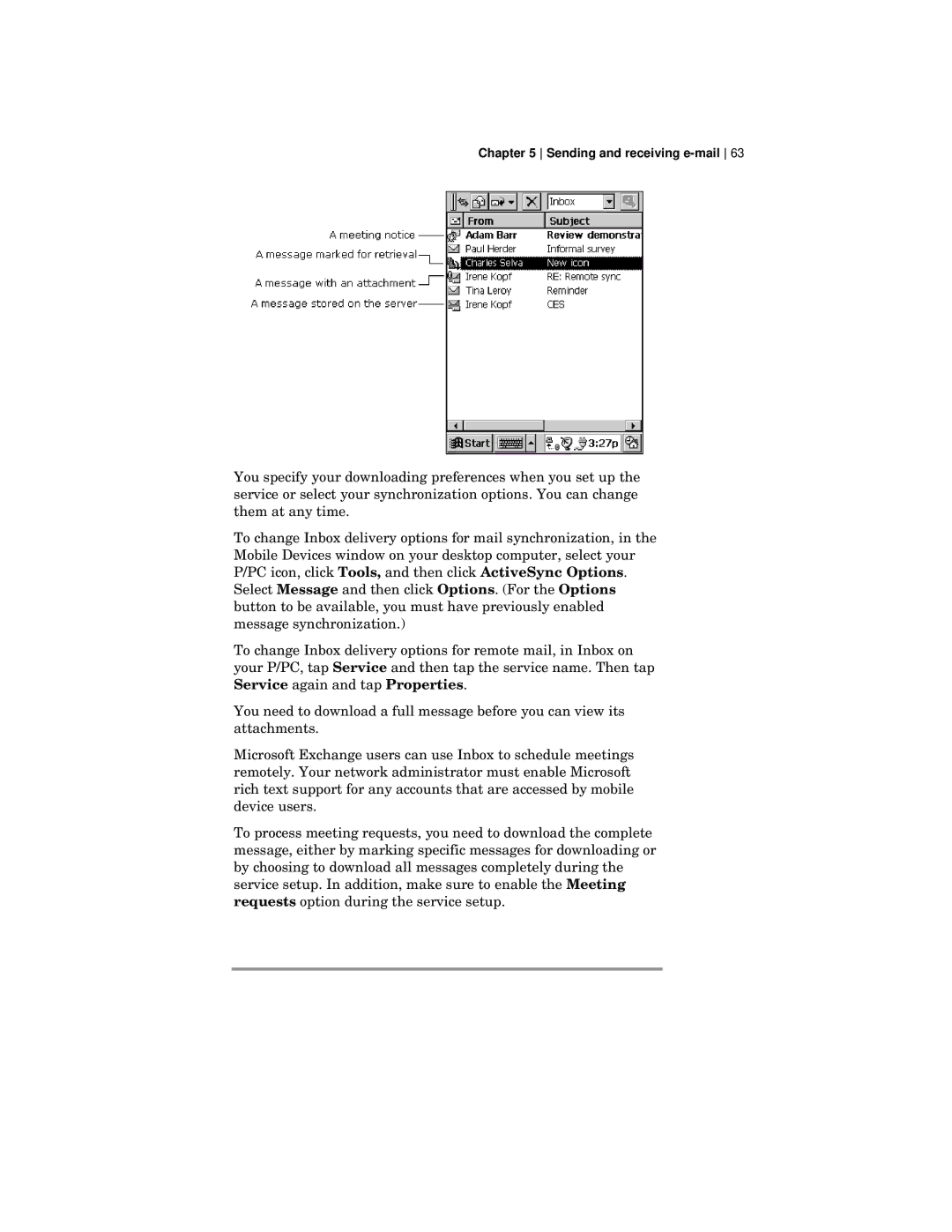 HP 420 manual Sending and receiving e-mail 