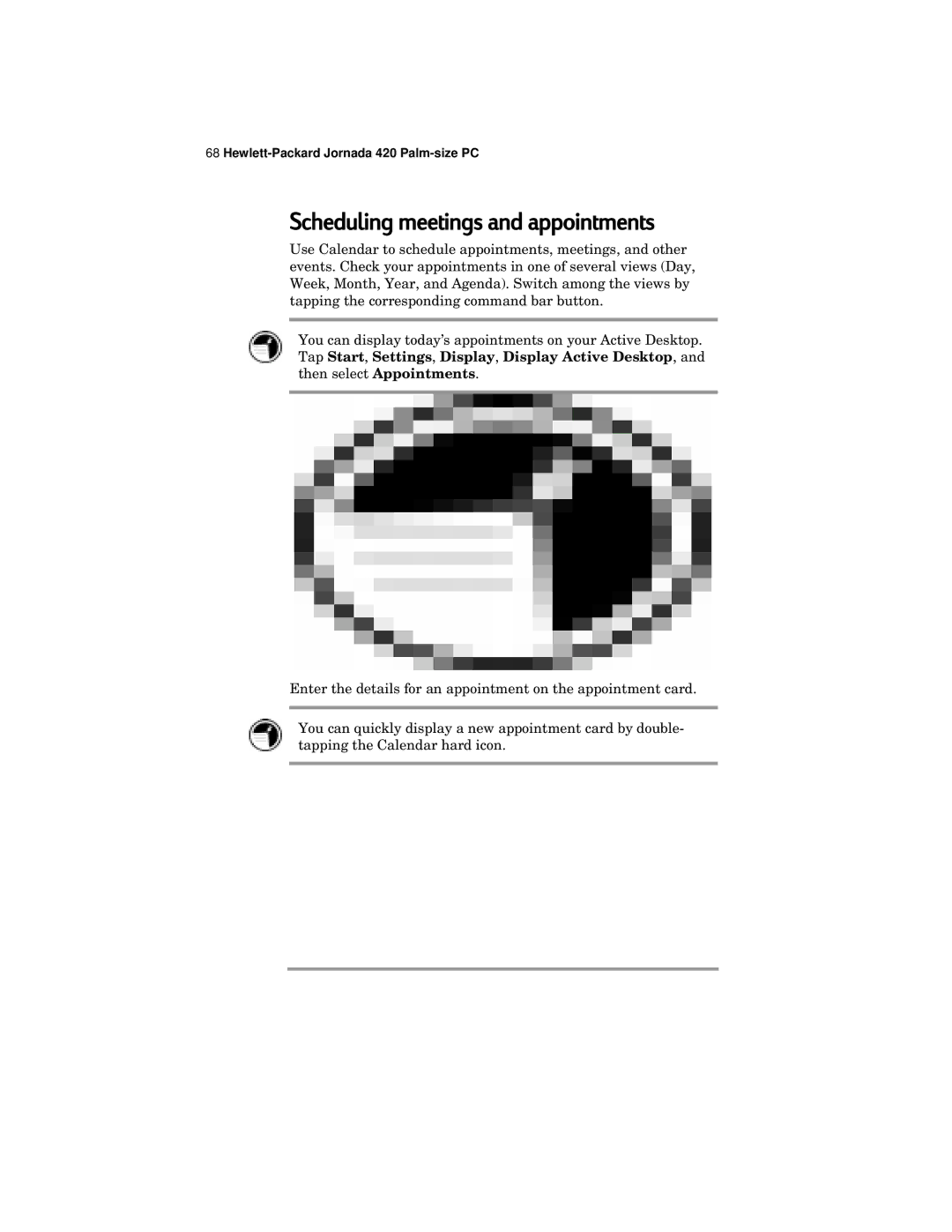 HP 420 manual Scheduling meetings and appointments 