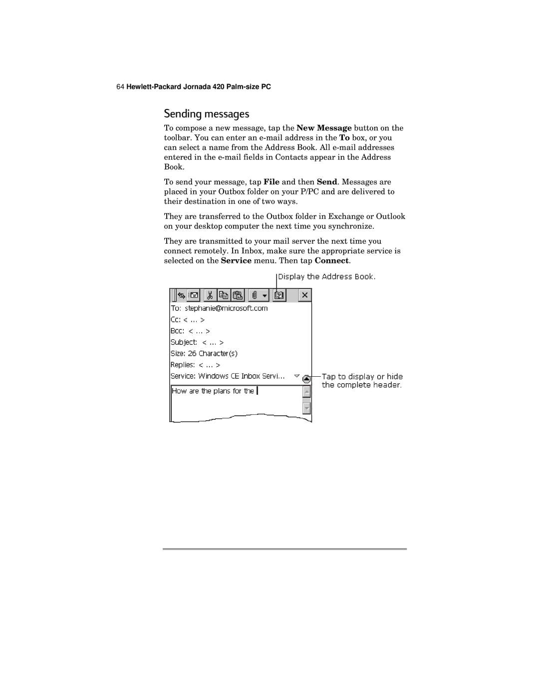 HP 420 manual Sending messages 