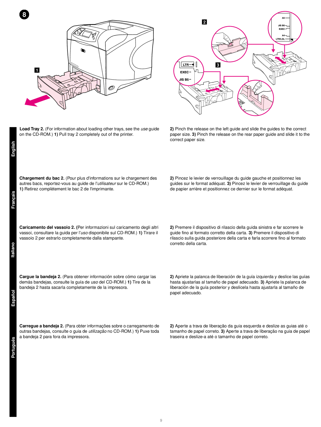 HP 4200 manual English Franç ais Italiano Españ ol Portuguê s 