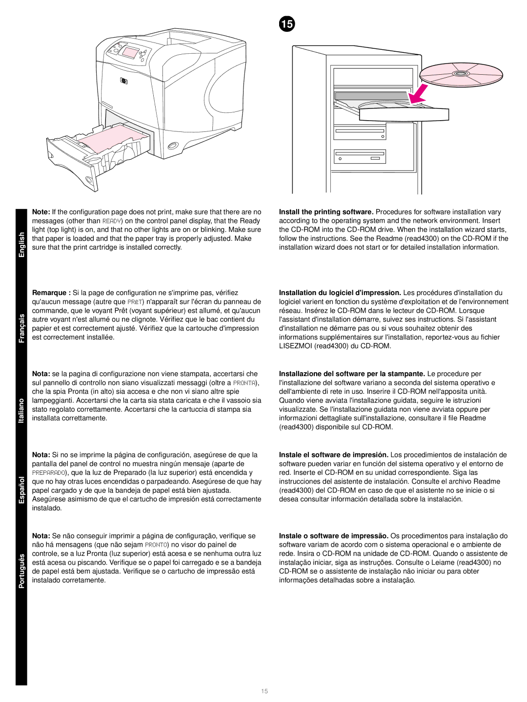 HP 4200 manual English Franç ais Italiano Españ ol Portuguê s 