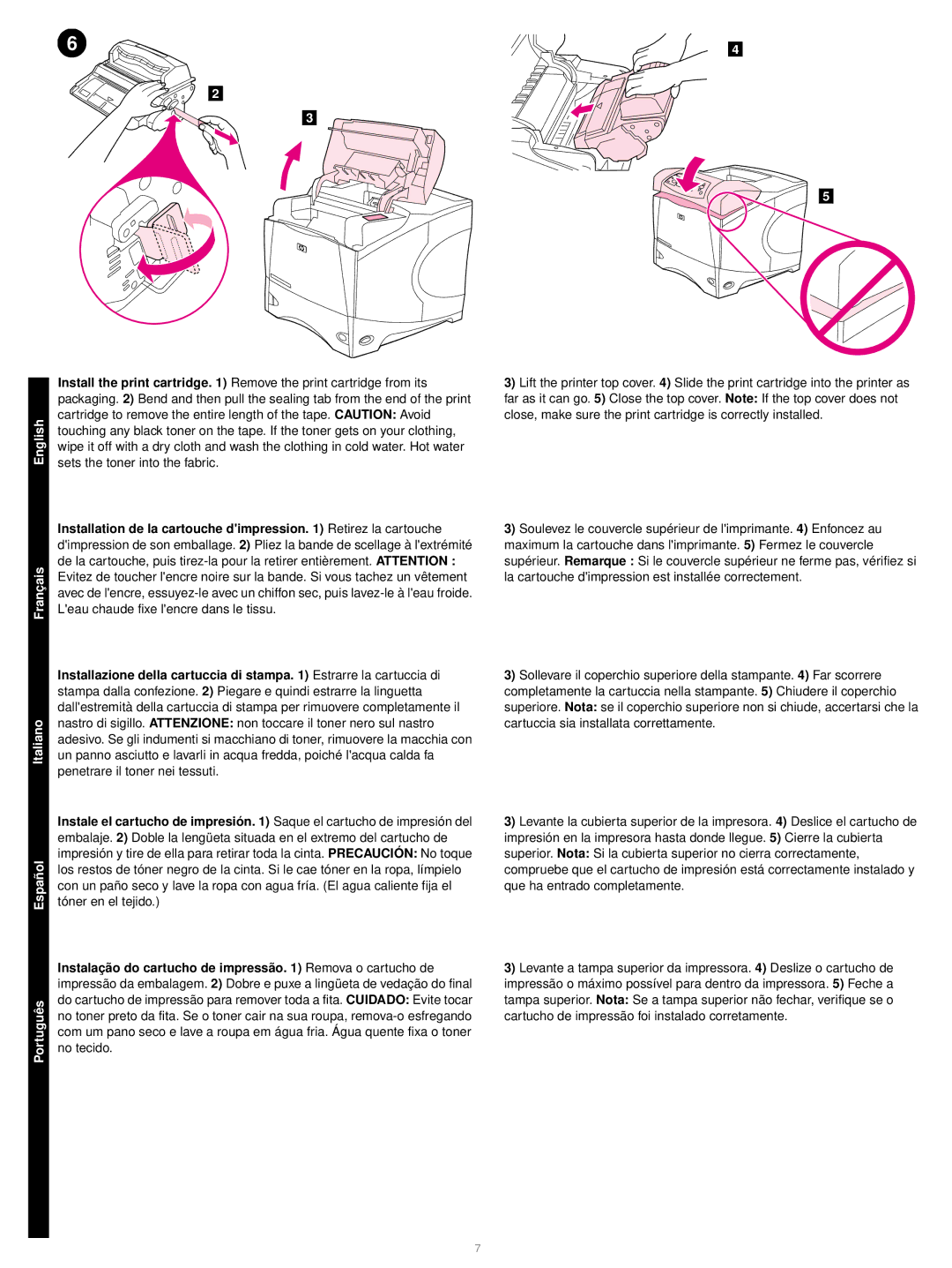 HP 4200 manual English Franç ais Italiano Españ ol Portuguê s 