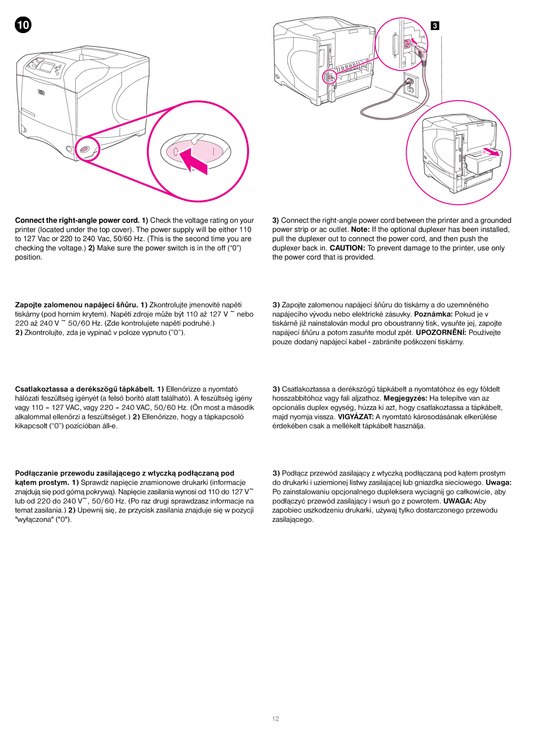 HP 4200L manual Zkontrolujte, zda je vypínač v poloze vypnuto 