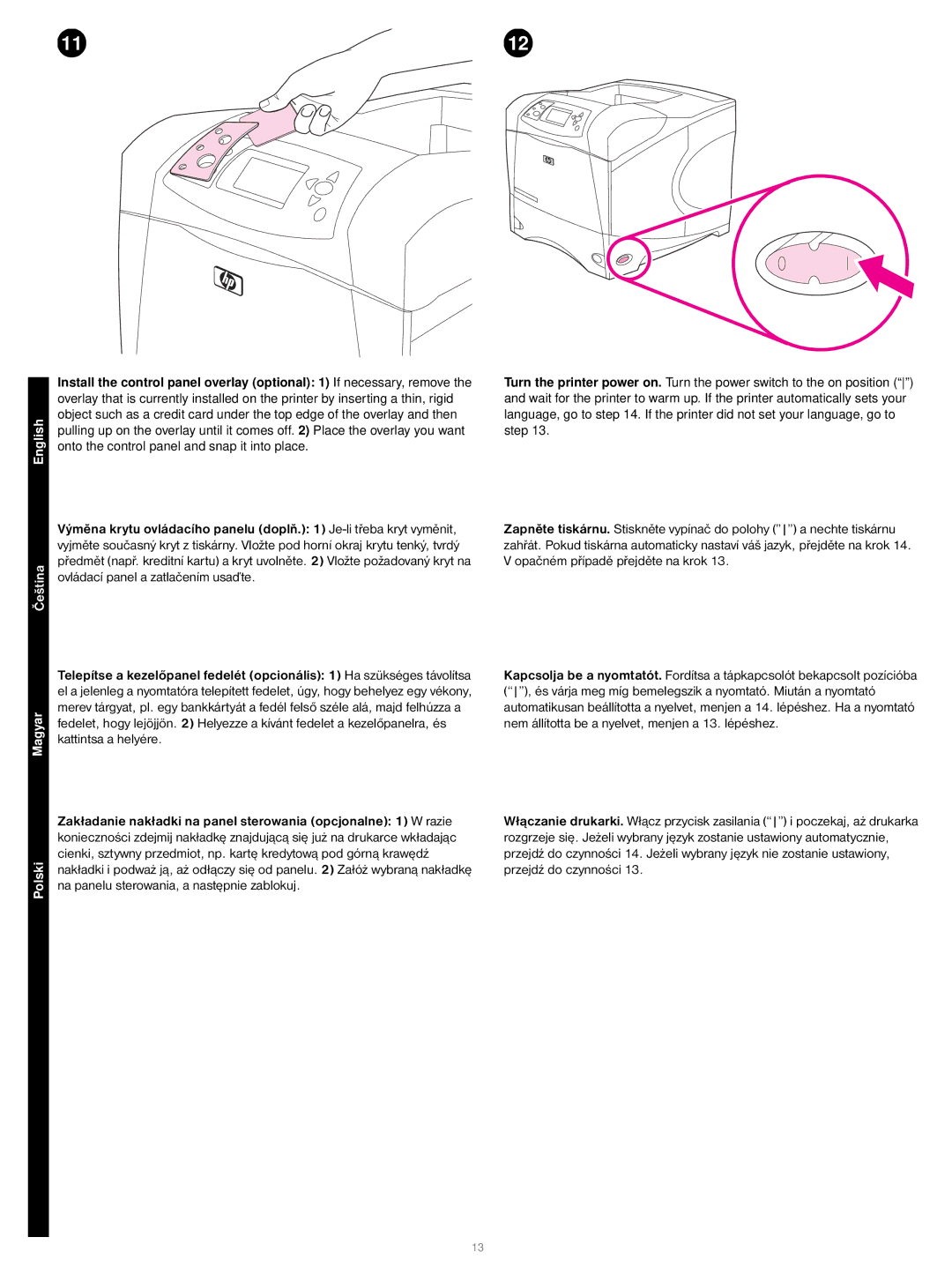 HP 4200L manual English Čeština Magyar Polski 