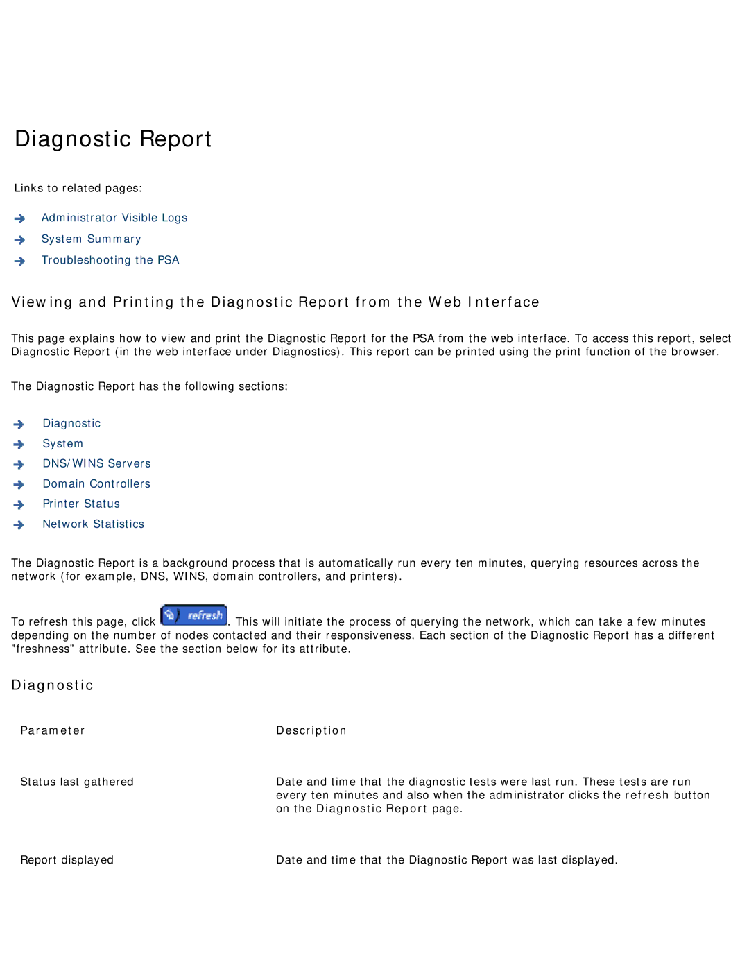 HP 4250 manual Diagnostic Report 