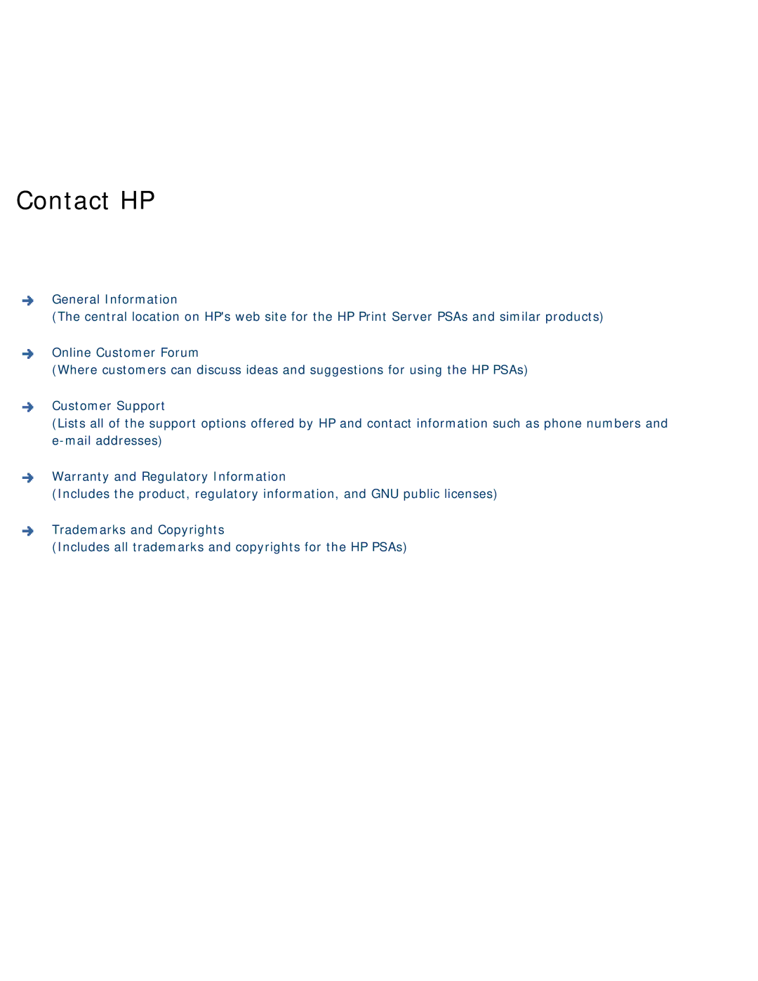 HP 4250 manual Contact HP 