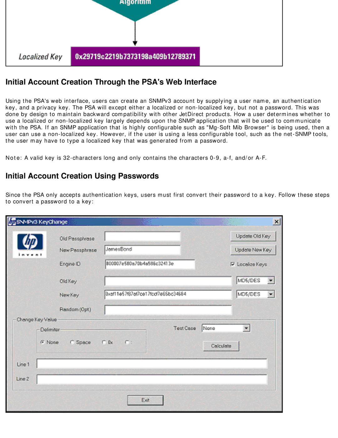 HP 4250 manual Initial Account Creation Through the PSAs Web Interface 