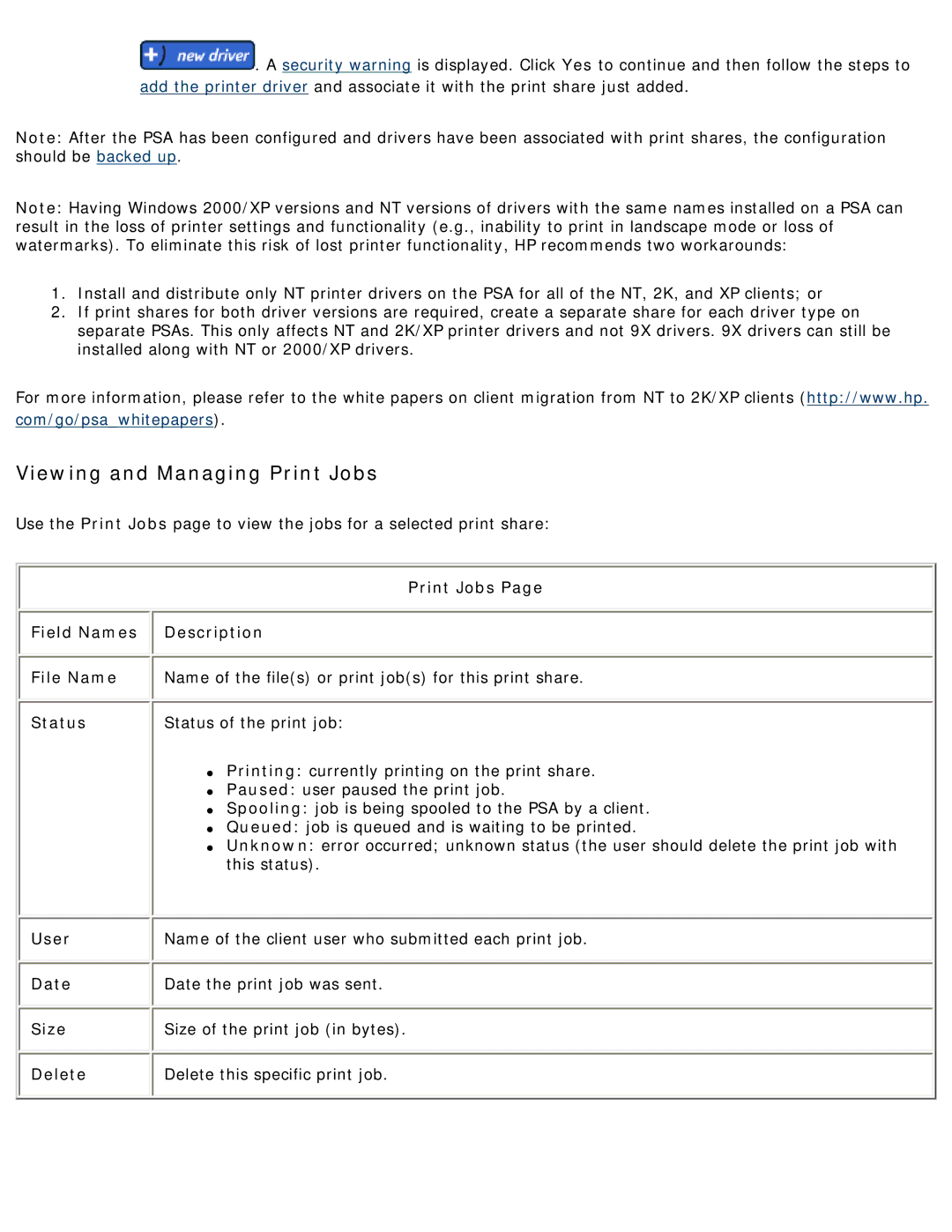 HP 4250 manual Viewing and Managing Print Jobs 